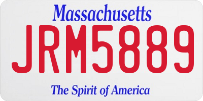 MA license plate JRM5889