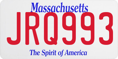 MA license plate JRQ993