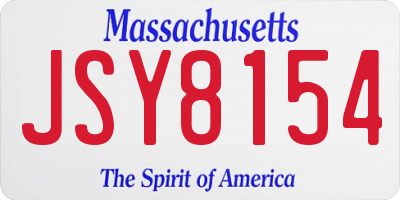 MA license plate JSY8154