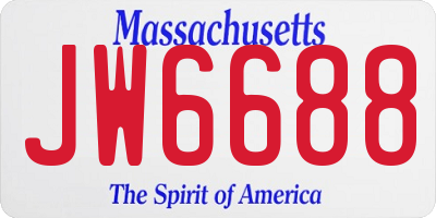 MA license plate JW6688