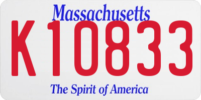 MA license plate K10833