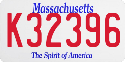 MA license plate K32396