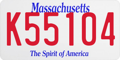 MA license plate K55104