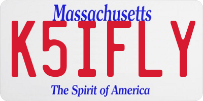 MA license plate K5IFLY