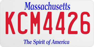 MA license plate KCM4426