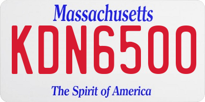 MA license plate KDN6500