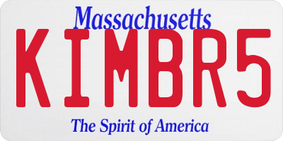 MA license plate KIMBR5