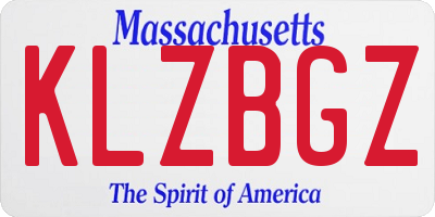 MA license plate KLZBGZ