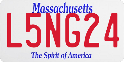 MA license plate L5NG24