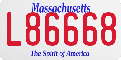 MA license plate L86668