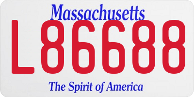 MA license plate L86688