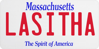 MA license plate LASITHA