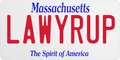MA license plate LAWYRUP