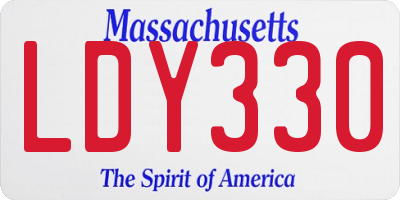 MA license plate LDY330