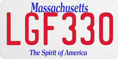 MA license plate LGF330