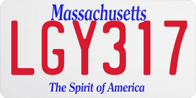 MA license plate LGY317