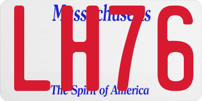 MA license plate LH76