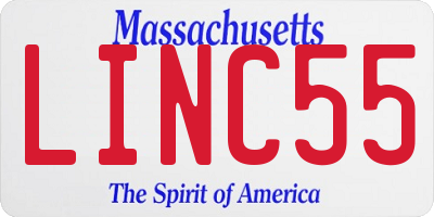 MA license plate LINC55