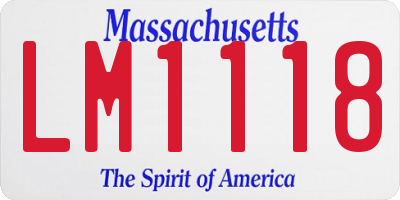 MA license plate LM1118