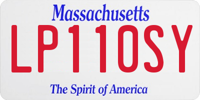 MA license plate LP110SY