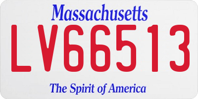 MA license plate LV66513