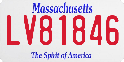 MA license plate LV81846