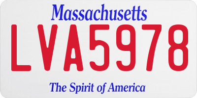 MA license plate LVA5978