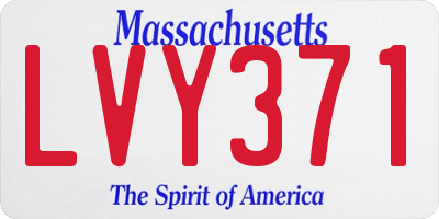 MA license plate LVY371