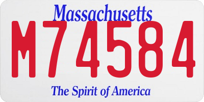 MA license plate M74584