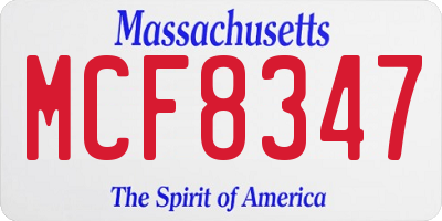 MA license plate MCF8347