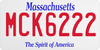 MA license plate MCK6222