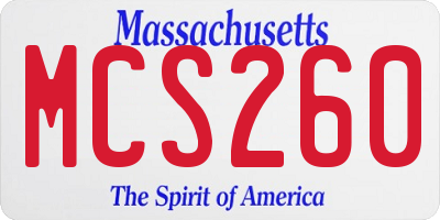 MA license plate MCS260