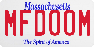 MA license plate MFDOOM