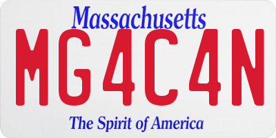 MA license plate MG4C4N