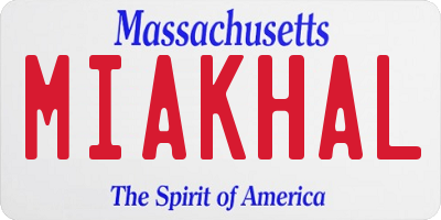 MA license plate MIAKHAL