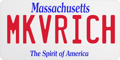 MA license plate MKVRICH