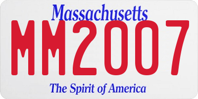 MA license plate MM2007