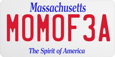 MA license plate MOMOF3A