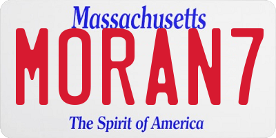 MA license plate MORAN7