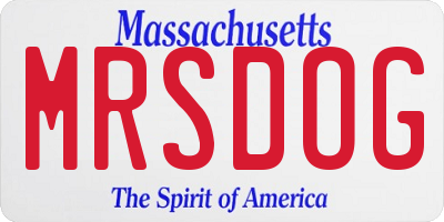 MA license plate MRSDOG