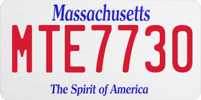 MA license plate MTE7730