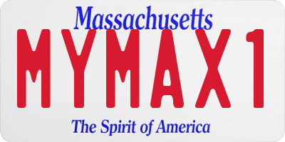 MA license plate MYMAX1