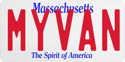 MA license plate MYVAN