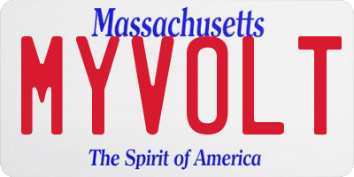 MA license plate MYVOLT