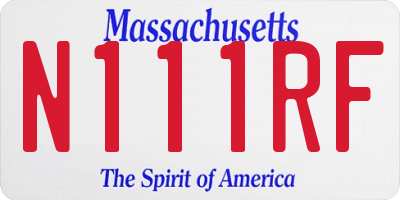 MA license plate N111RF