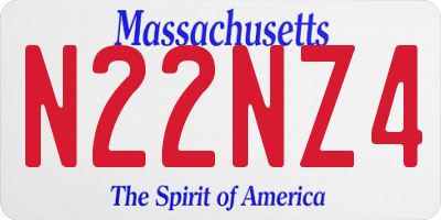 MA license plate N22NZ4