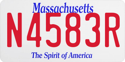 MA license plate N4583R