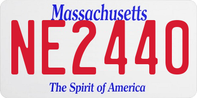 MA license plate NE2440