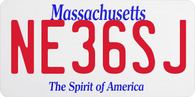 MA license plate NE36SJ