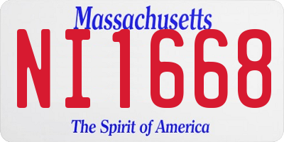 MA license plate NI1668